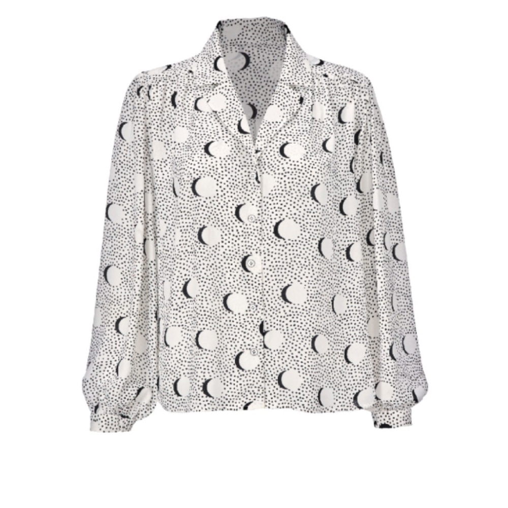 CABI Elegant Black and White Women's Top